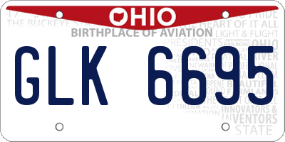 OH license plate GLK6695