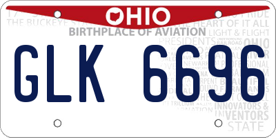 OH license plate GLK6696