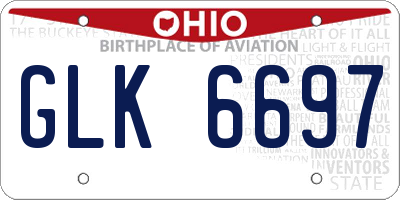 OH license plate GLK6697