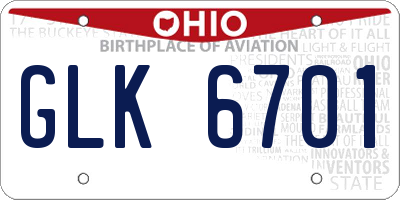 OH license plate GLK6701