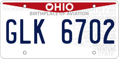 OH license plate GLK6702