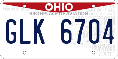 OH license plate GLK6704