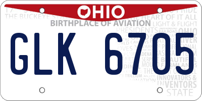 OH license plate GLK6705