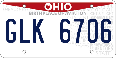 OH license plate GLK6706