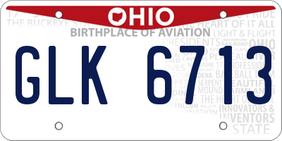 OH license plate GLK6713