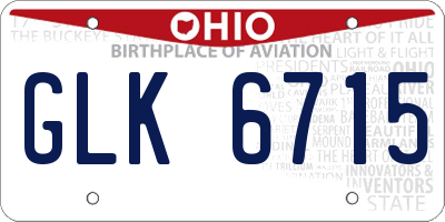 OH license plate GLK6715
