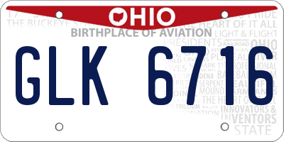 OH license plate GLK6716