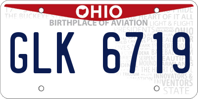 OH license plate GLK6719