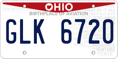 OH license plate GLK6720