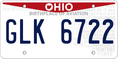 OH license plate GLK6722