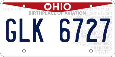 OH license plate GLK6727