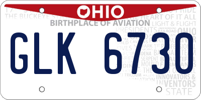 OH license plate GLK6730