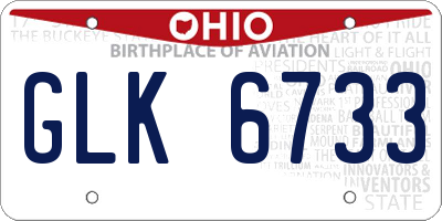OH license plate GLK6733