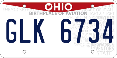 OH license plate GLK6734