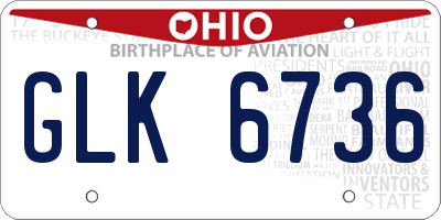 OH license plate GLK6736