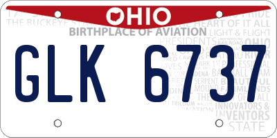 OH license plate GLK6737