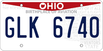 OH license plate GLK6740