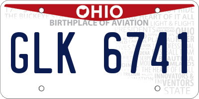 OH license plate GLK6741