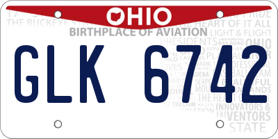 OH license plate GLK6742