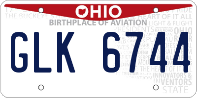 OH license plate GLK6744