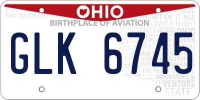 OH license plate GLK6745