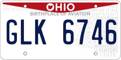 OH license plate GLK6746