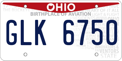 OH license plate GLK6750