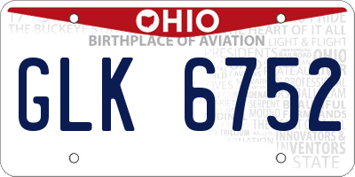 OH license plate GLK6752