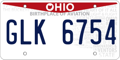 OH license plate GLK6754