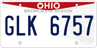 OH license plate GLK6757