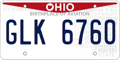 OH license plate GLK6760
