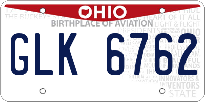OH license plate GLK6762