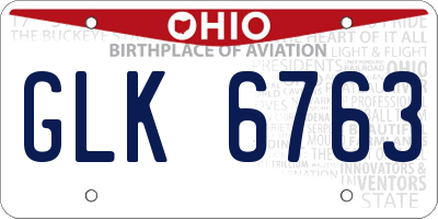 OH license plate GLK6763
