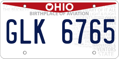 OH license plate GLK6765