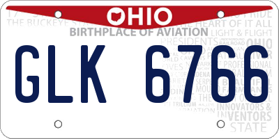 OH license plate GLK6766