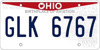 OH license plate GLK6767