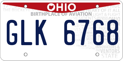 OH license plate GLK6768