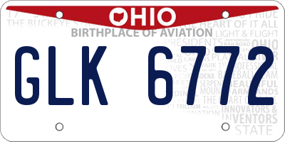 OH license plate GLK6772