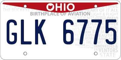 OH license plate GLK6775