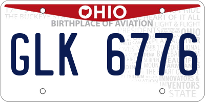 OH license plate GLK6776