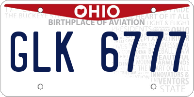 OH license plate GLK6777