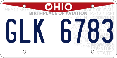 OH license plate GLK6783