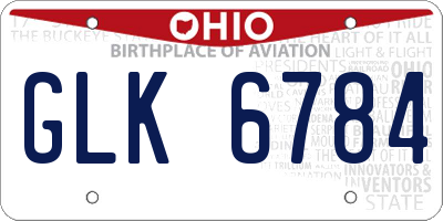 OH license plate GLK6784