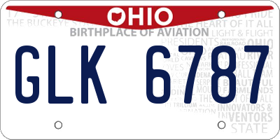 OH license plate GLK6787