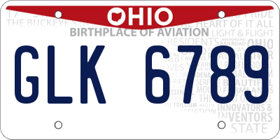 OH license plate GLK6789