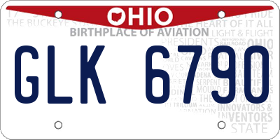 OH license plate GLK6790