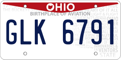 OH license plate GLK6791