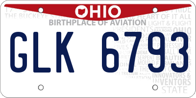 OH license plate GLK6793