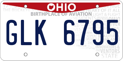 OH license plate GLK6795