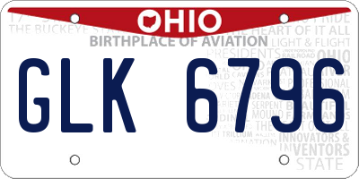 OH license plate GLK6796